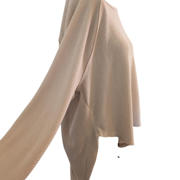 NWT Joy Lab Cream Waffle Knit Thumbhole Top XL - Picture 9 of 13